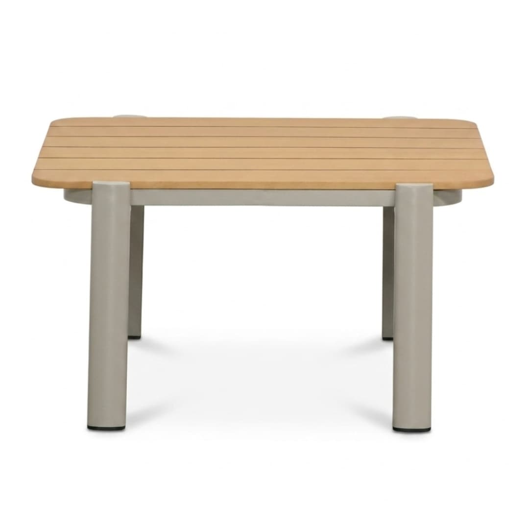 Marbella hoek loungeset beige 5 personen | aluminium + teak | beige | 4-delig - 222x222cm
