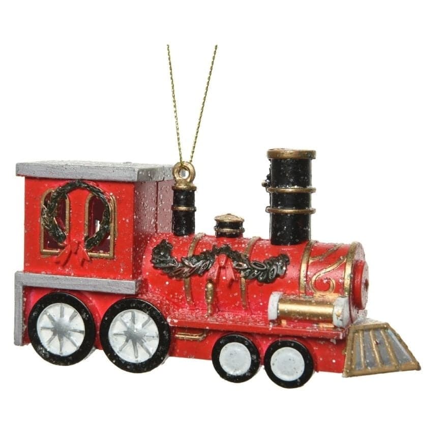 Kersthanger kersttrein | kunststof | rood 6cm