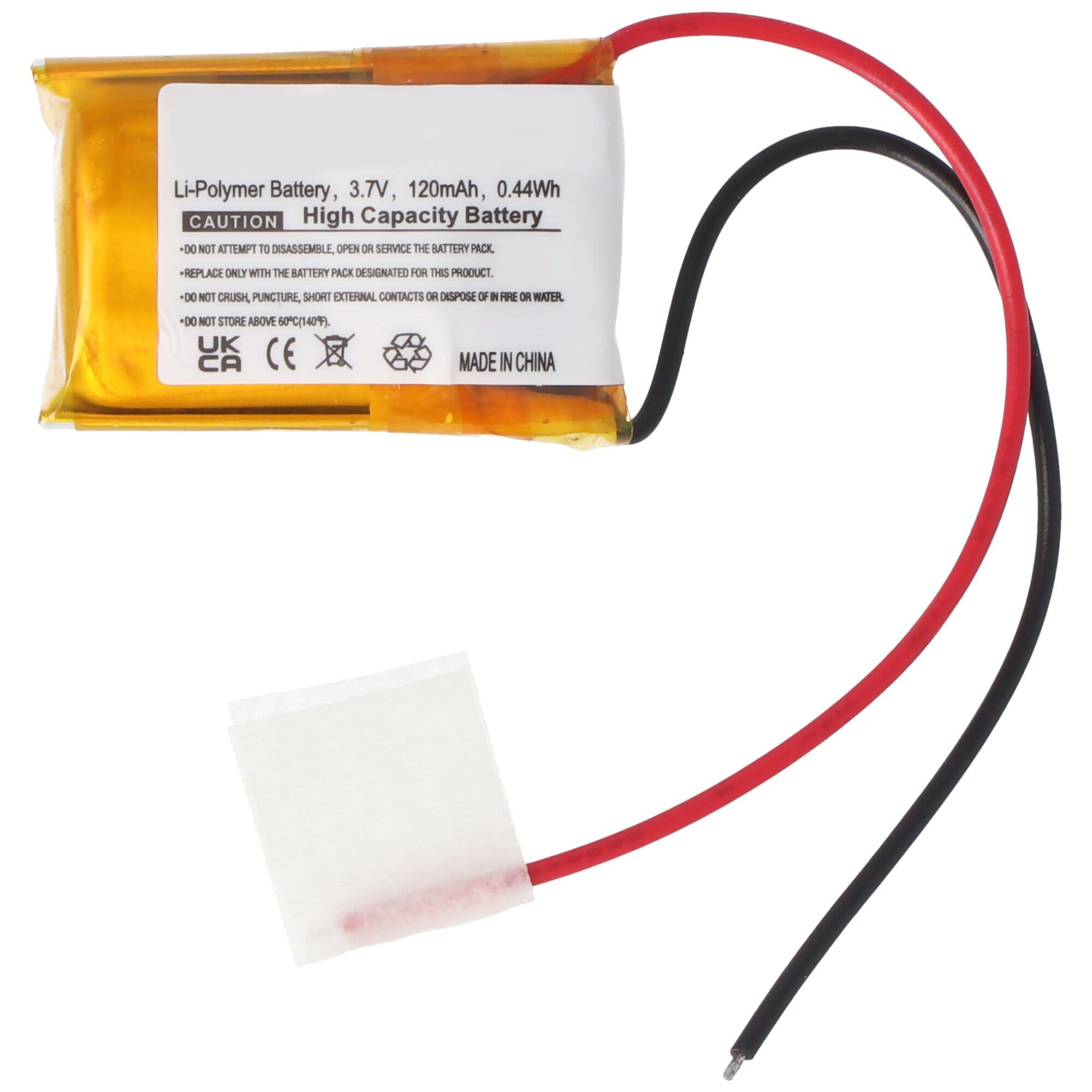 Li-polymeer batterij - 120mAh (3.7V) - voor modelbouw