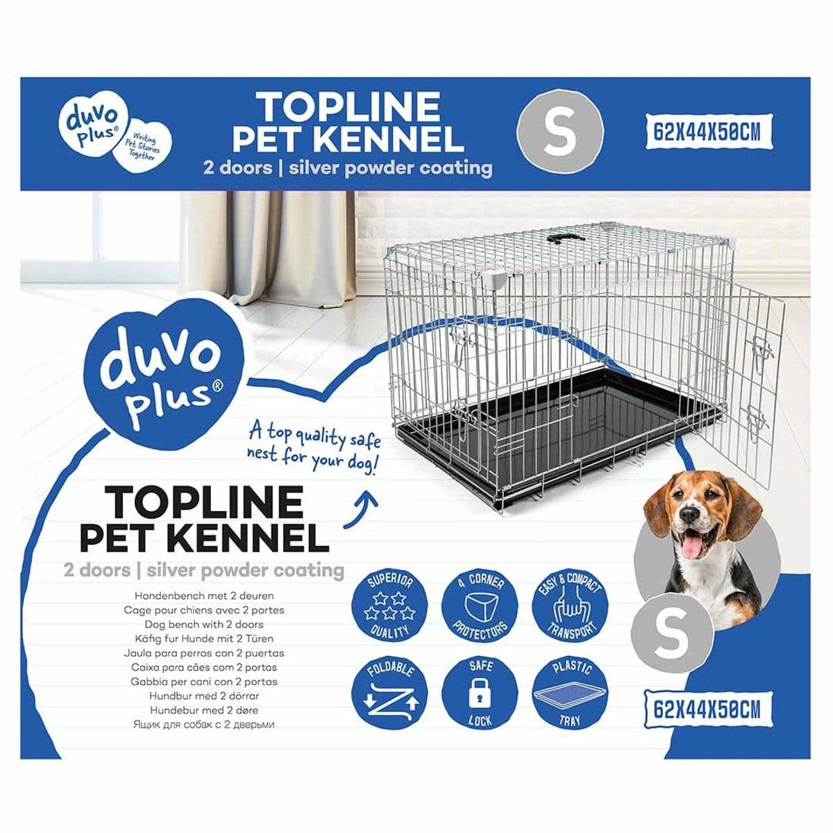 Topline Draadkooi - 2 Deuren - Plastic Schuif - Maat S - 62x44x50cm - Lichtgrijs