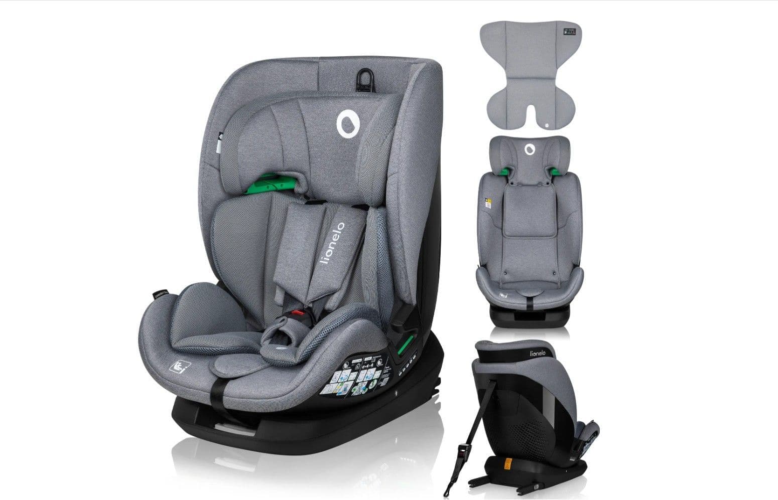 Lionelo Lavender i-Size Autostoeltje - 9 tot 36 kg (1,5-12 jaar / Groep 1 2 3 / 76-150 cm) - ISOFIX - Hoge Zijbescherming - Ventilatie -