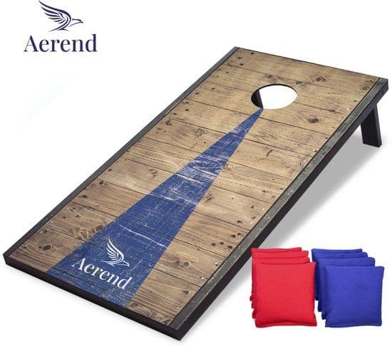 Aerend Cornhole Set - Speelbord 91 x 61 cm - 8 All-weather Bean Bags - Rustiek Ontwerp