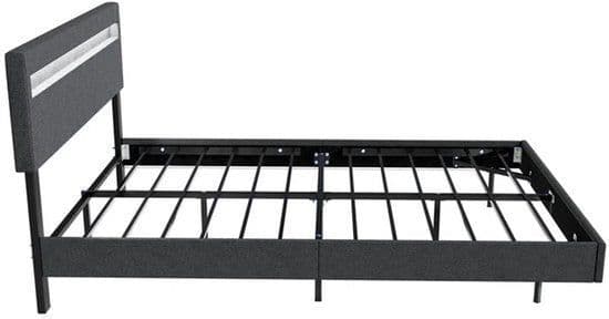 Zwevend bed Lissabon - 140x200cm - LED-verlichting - Donkergrijs