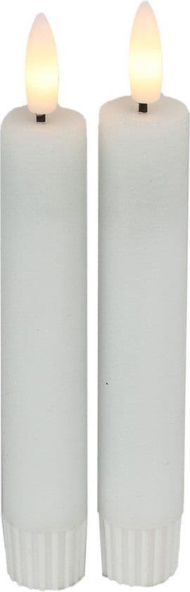 Countryfield Led dinerkaarsen - 15 cm - afstandsbediening - wit (2 stuks)
