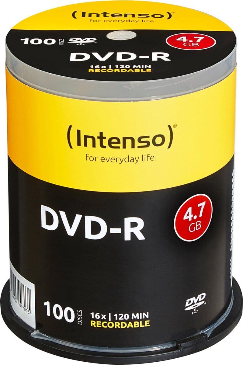 Intenso 4101156 - DVD-R - 4,7 GB 16x - 100 stuks (100 stuks)