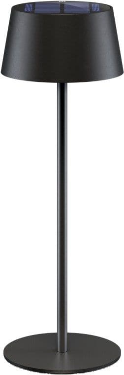 Draadloze LED tafellamp met solar, met touchbediening, warm wit licht, traploos dimbaar, zwart