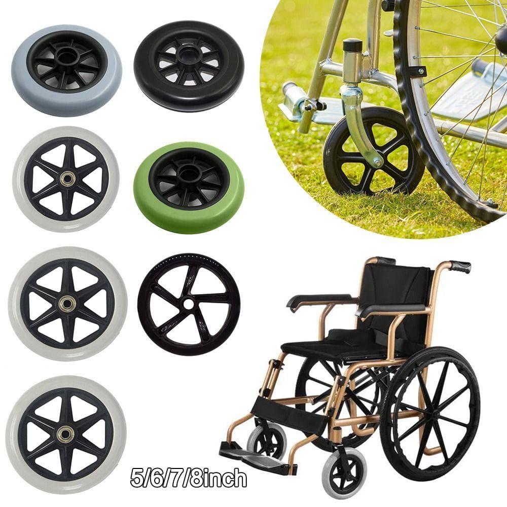 Roues de chariot de courses résistantes à l'usure 5/6/7/8 pouces Roulette avant de fauteuil roulant Roue à pneu plein noir