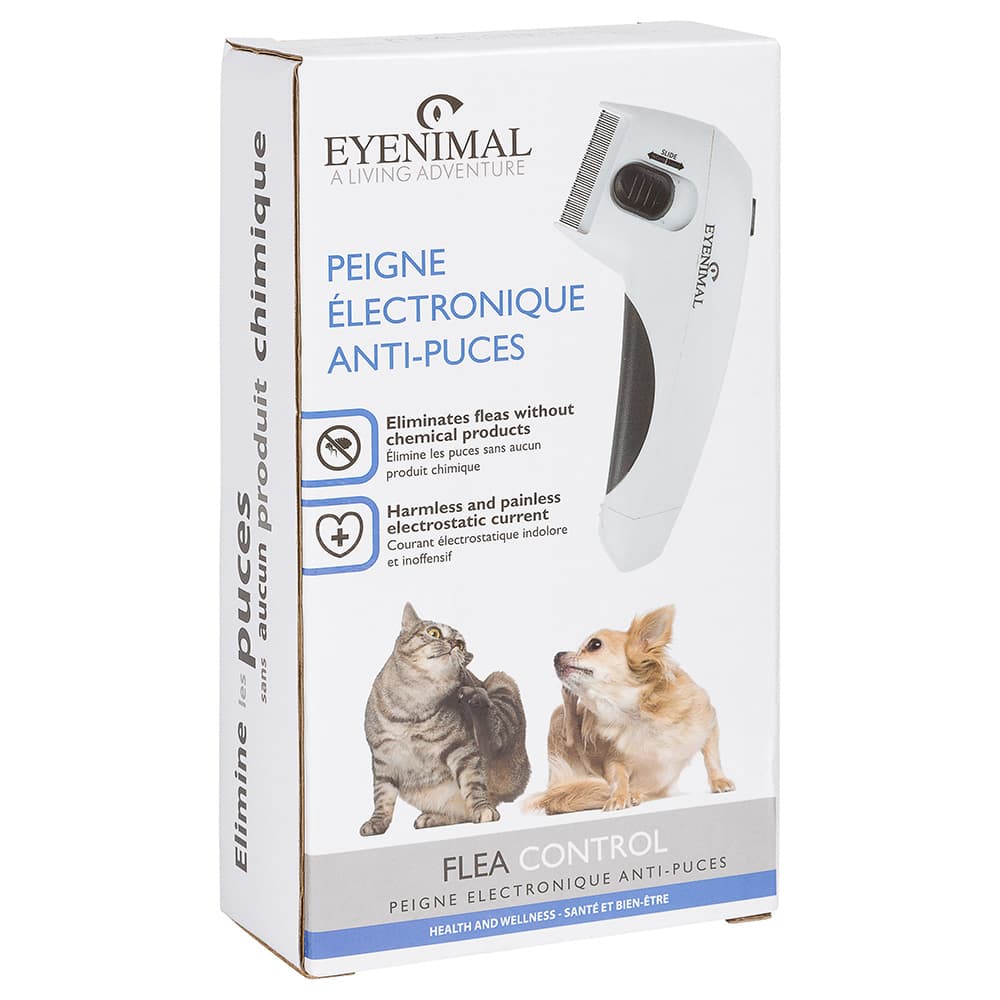 EYENIMAL Flea Control Peigne électronique anti-puces L 16,5 x l 8 x H 3 cm - pour chien