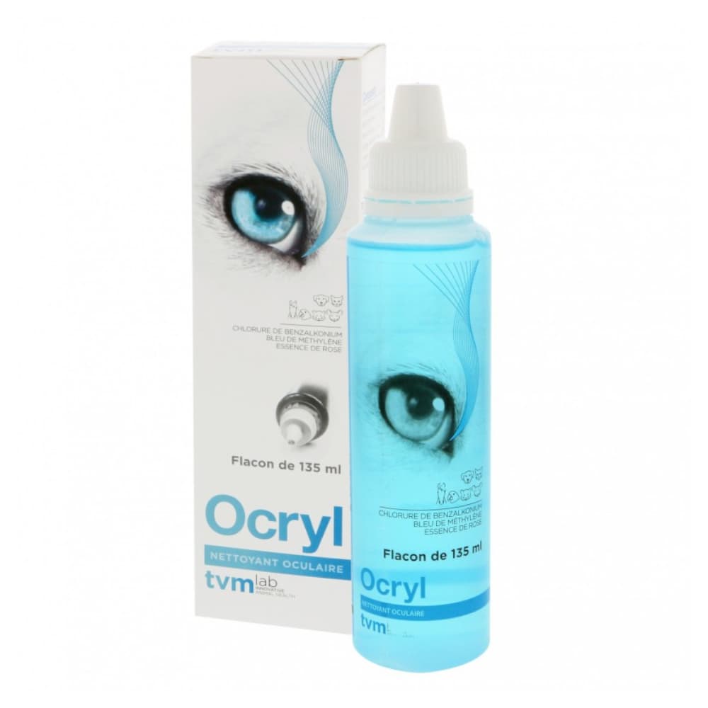 2x135mL TVM Ocryl Nettoyant oculaire - pour chien et chat