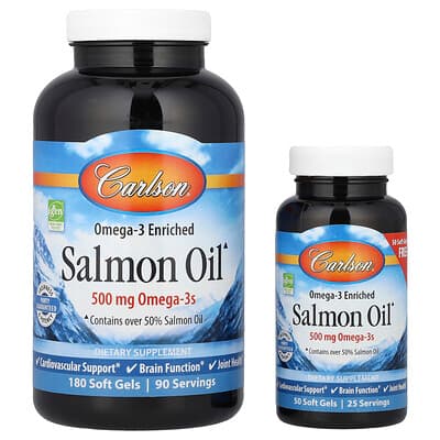 Carlson, Omega-3 verrijkte zalmolie, 230 zachte gels