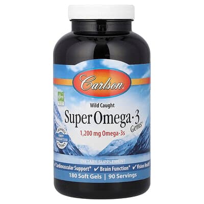 Carlson, Wild Caught Super Omega-3 Gems®, 180 softgels