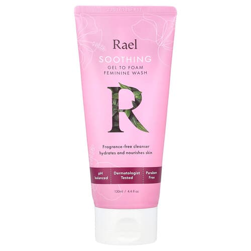Rael, Gel To Foam Feminine Wash, verzachtend, parfumvrij, 130 ml