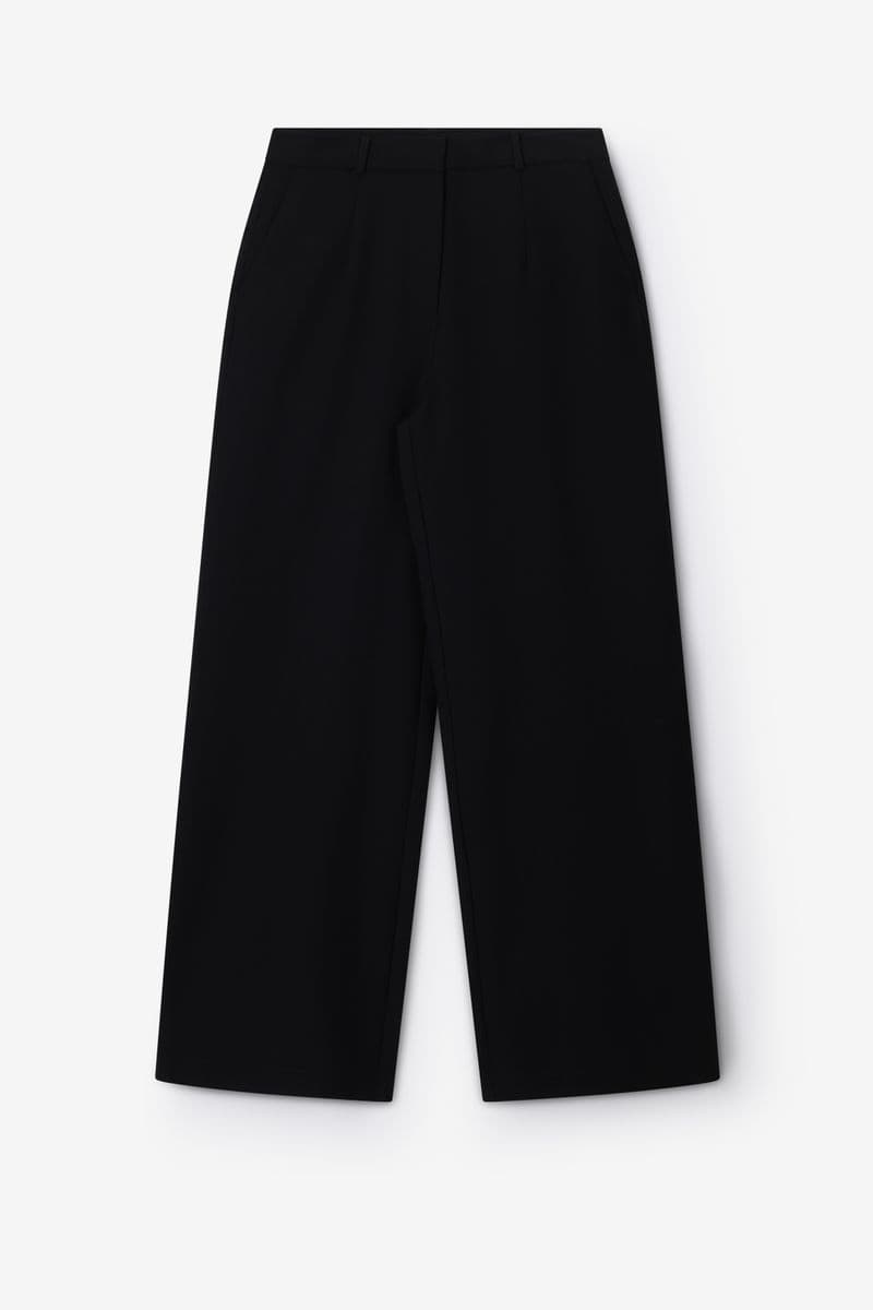 Zwarte Mid Waist Wide Leg Pantalon