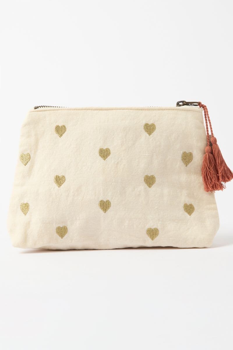 Trousse De Toilette Avec Cœurs - Créme