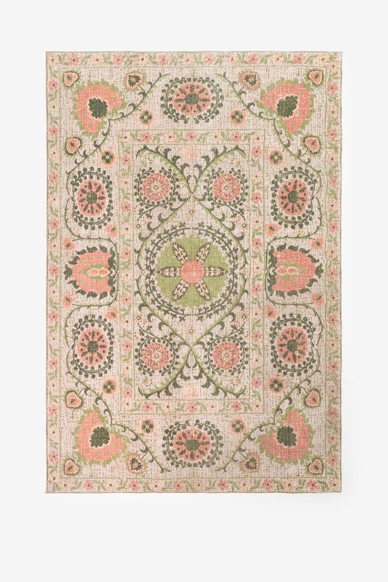 Tapis Avec Imprimé Fleuri - Multicolore