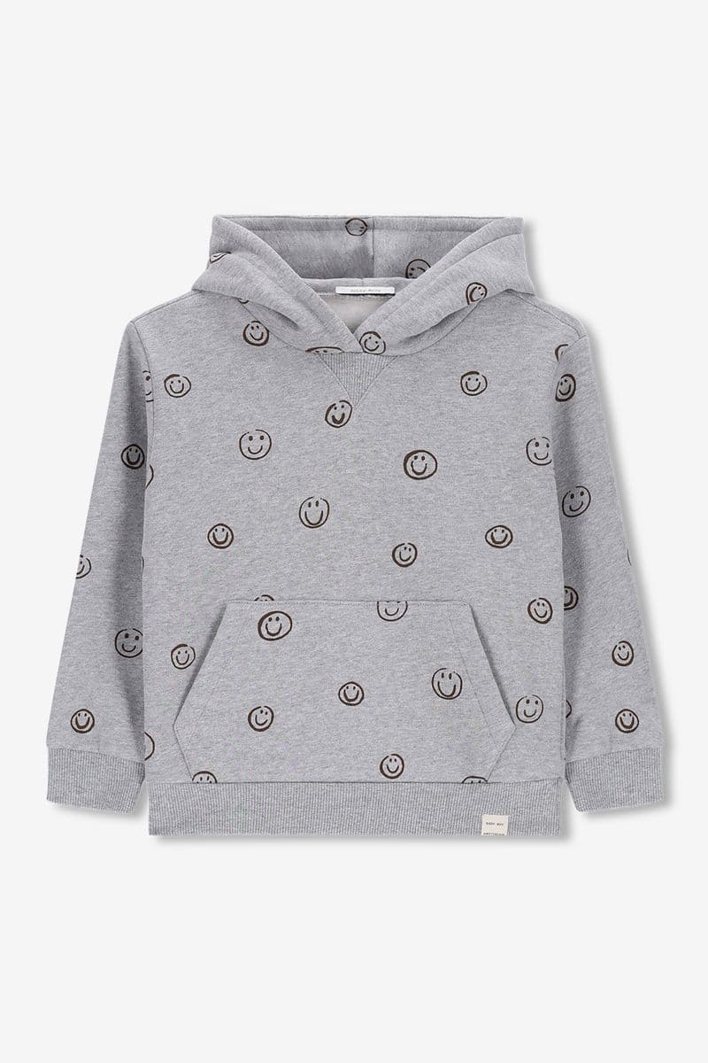 Grijze Hoodie Met Smiley Print