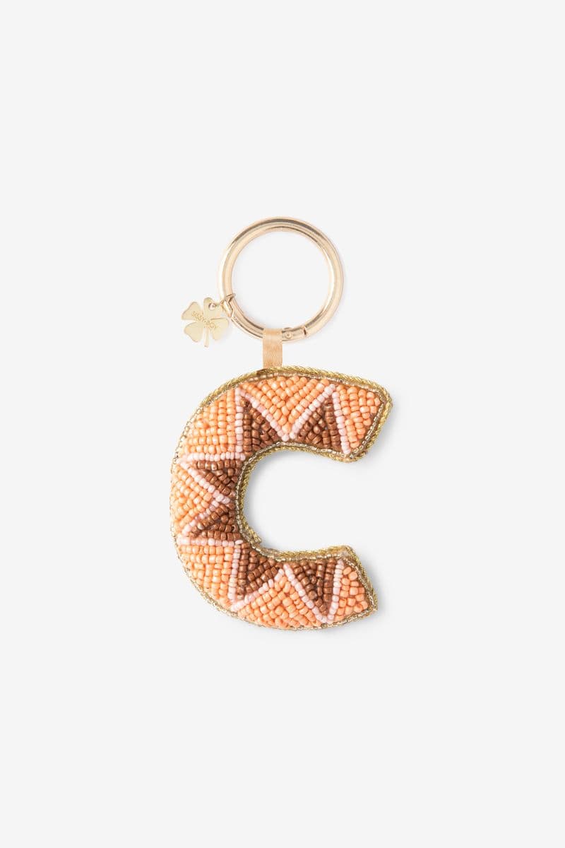 Lichtoranje Bag Charm Letter C