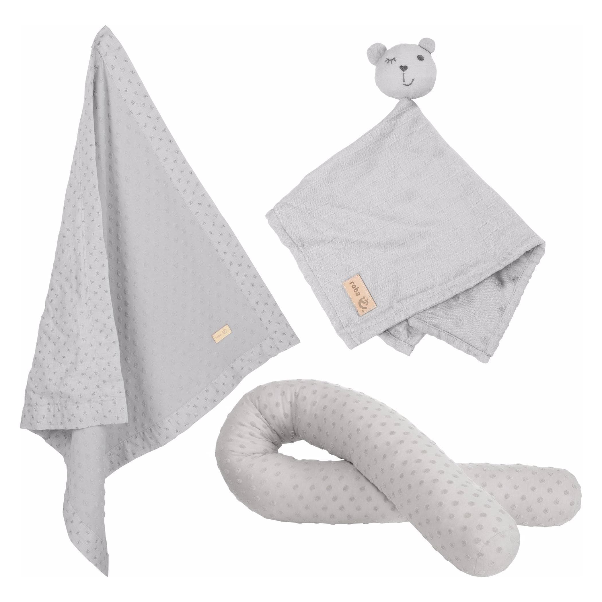 Roba, Knuffeldoekje, Geschenkset Baby Knuffelen en Spelen Lil Planet grijs