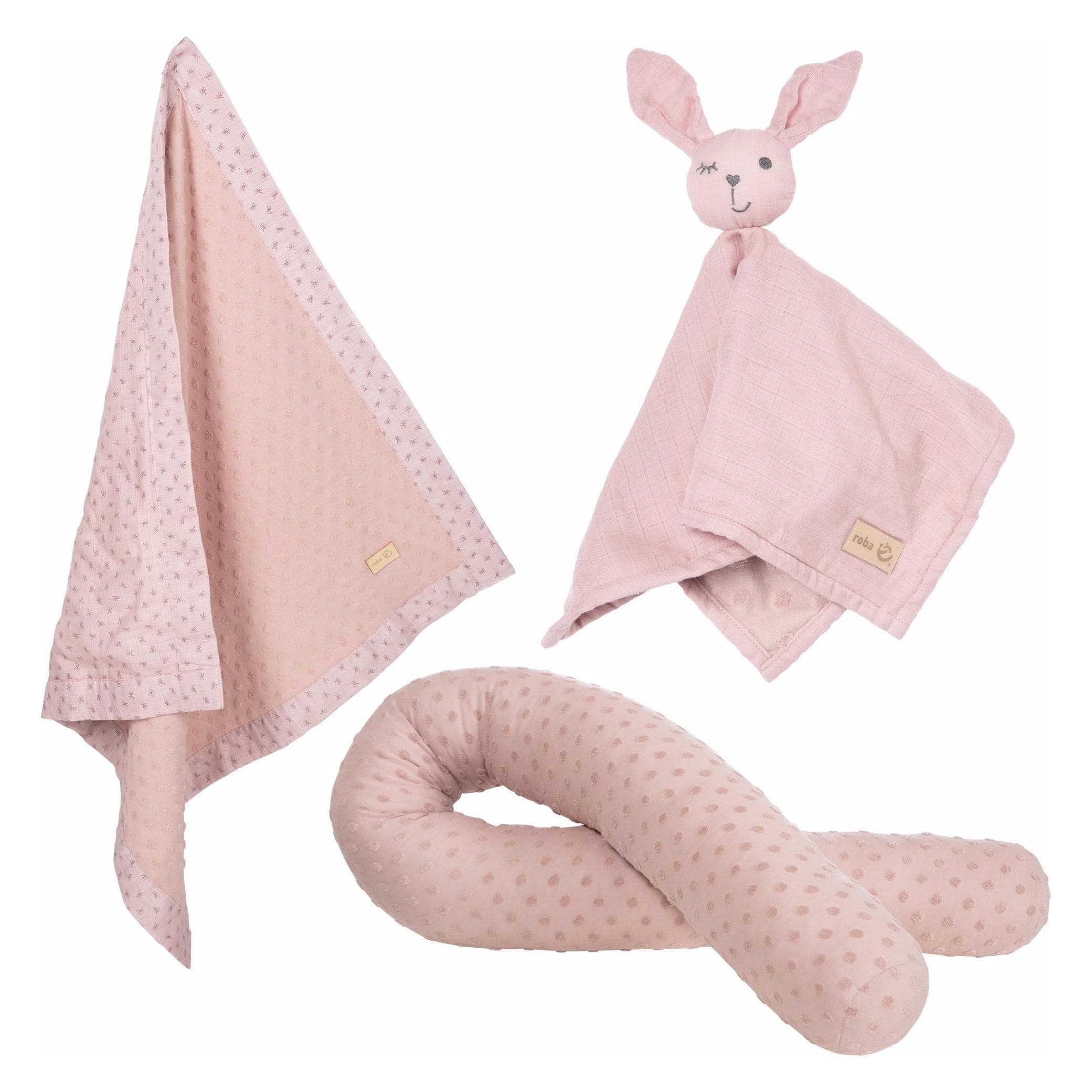 Roba, Knuffeldoekje, Geschenkset Baby Knuffelen en Spelen Lil Planet roze