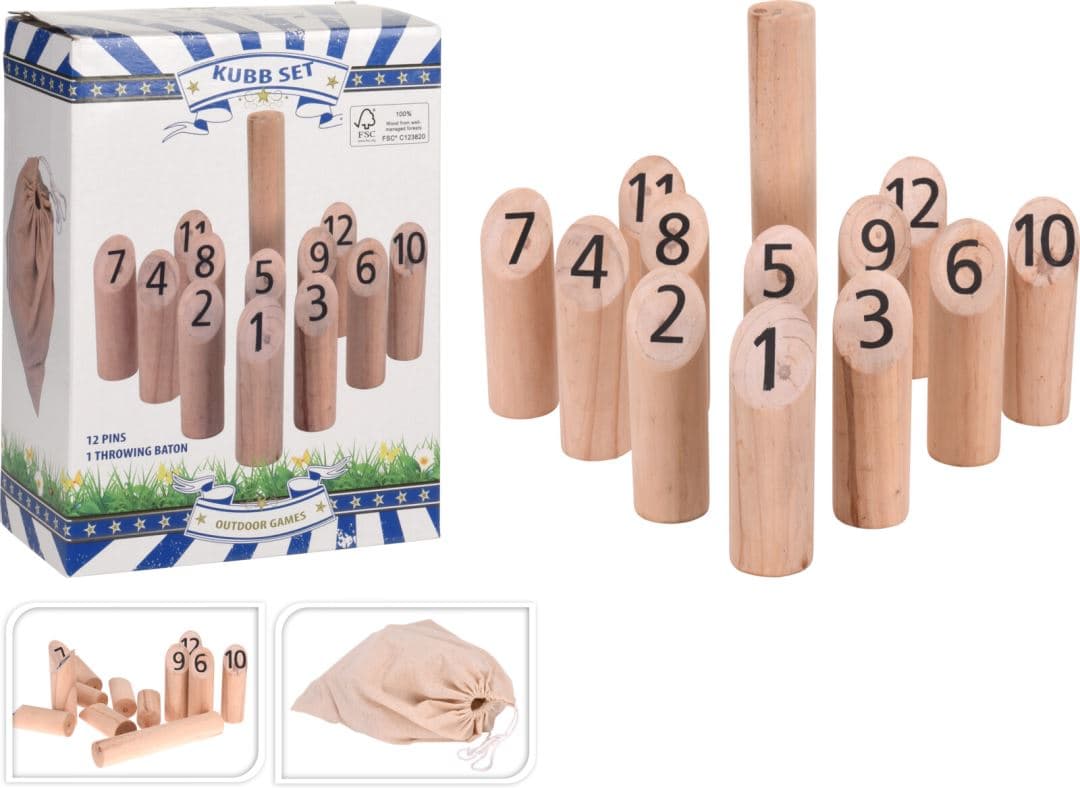 Kubb Set 13 Delig Spel Bruin