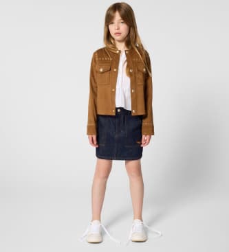 Zadig & Voltairevoor meisjes. X60560 Bruin suède jack (14Y= 156/162cm), Casual, Antelina, kinderkleding