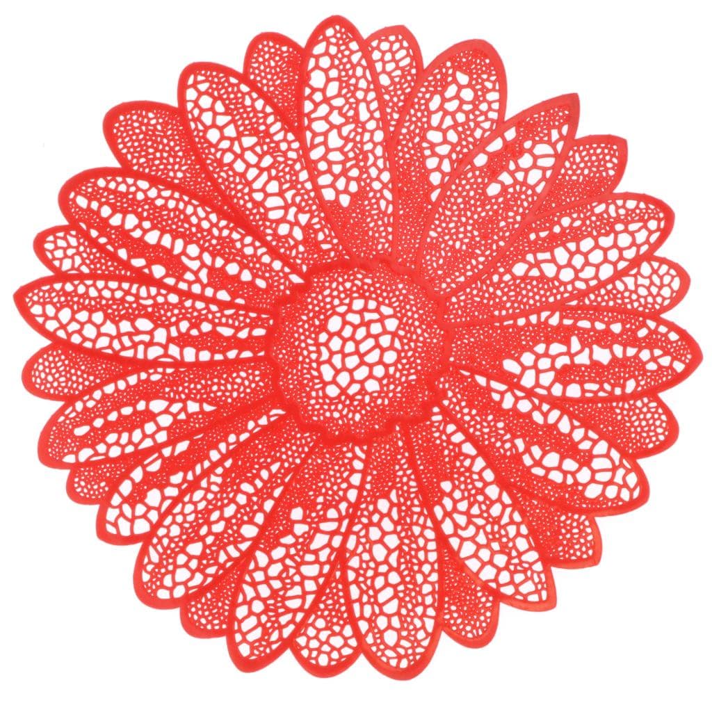 Unique Living placemat flower 38cm red