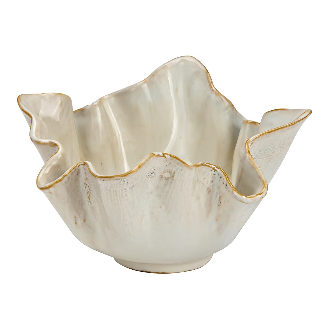 Schaal van keramiek, beige (B/H/D) 22x12x21 cm