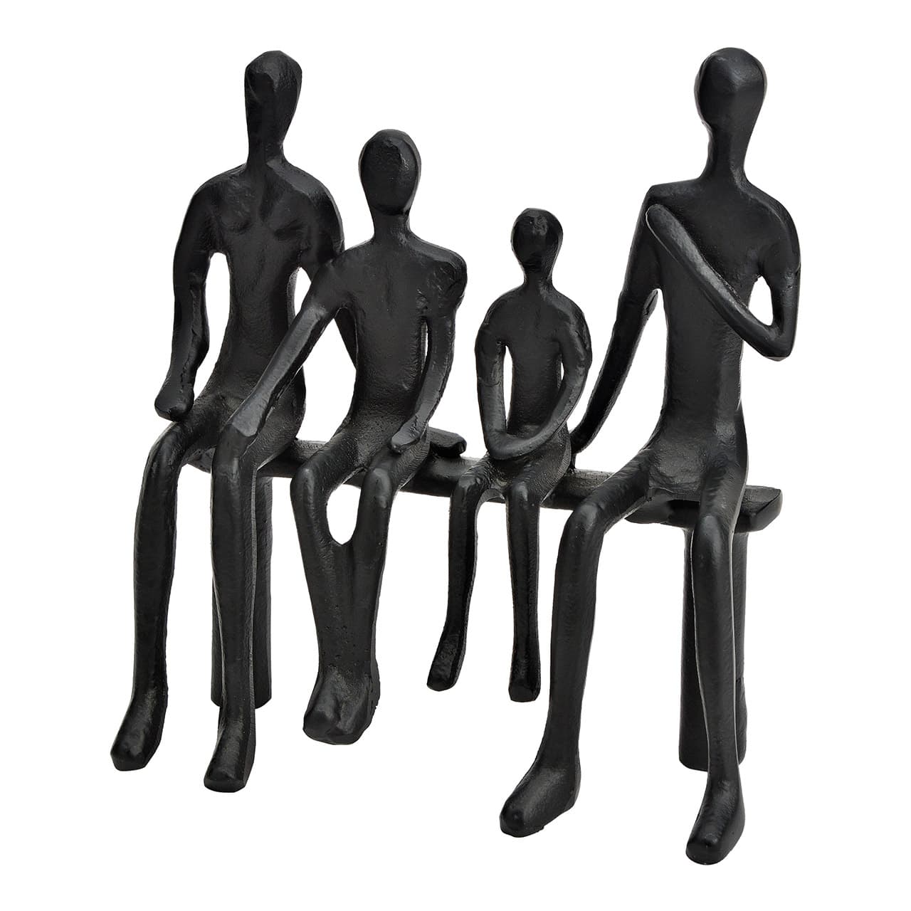 Sierfiguur Family van zwart metaal (B/H/D) 23x24x10 cm