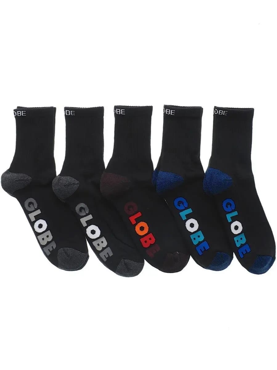 GLOBE Kinder Crew-Socken mit Streifen Multi Schwarz Sortiert