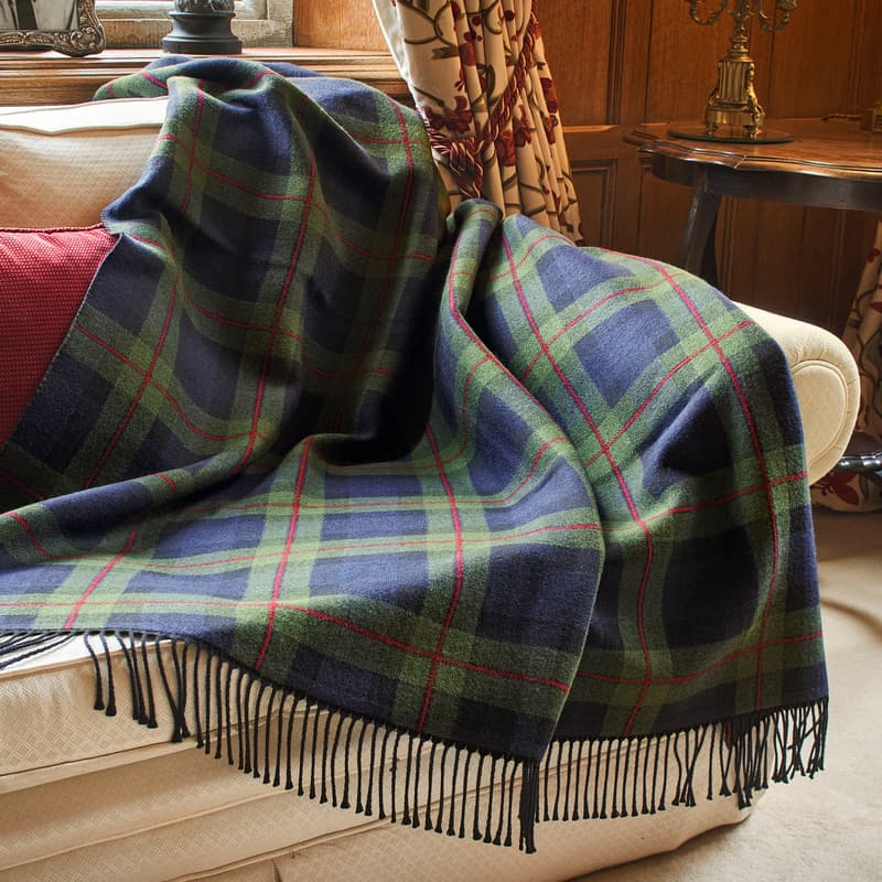 Aspinal of London Merino Wool Tartan Throw in House of Aspinal Tartan