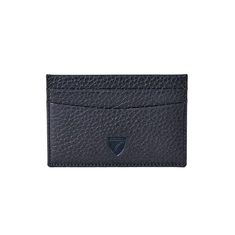 Aspinal of London Slim Credit Card Holder in Navy Pebble