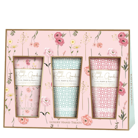 Baylis & Harding Royale Garden Rose Poppy & Vanilla Luxury Hand Treats Gift Set - 3 X 50 ml