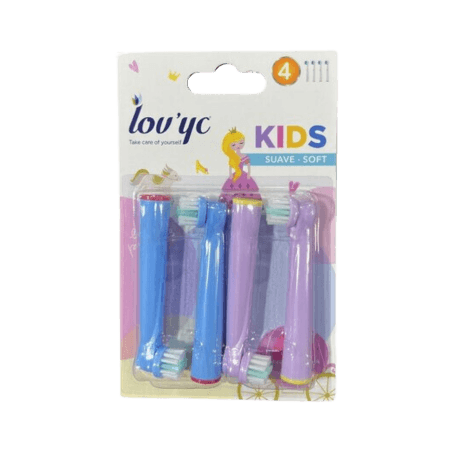 Lov'yc Kids Princess opzetborstels voor elektrische tandenborstel Zacht - 4 stuks