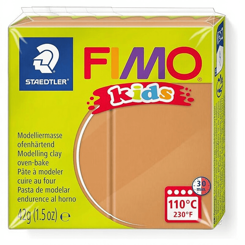 STAEDTLER FIMO Kids hellbraune ofenhärtende Modelliermasse, 42 g Block, portioniert