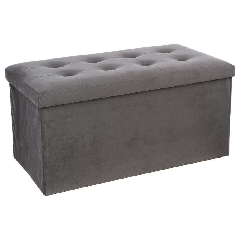 Atmosphera Lysandre Doppel-Faltpouf grauer Samt