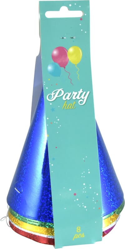 Lot de 8 chapeaux de fête en papier