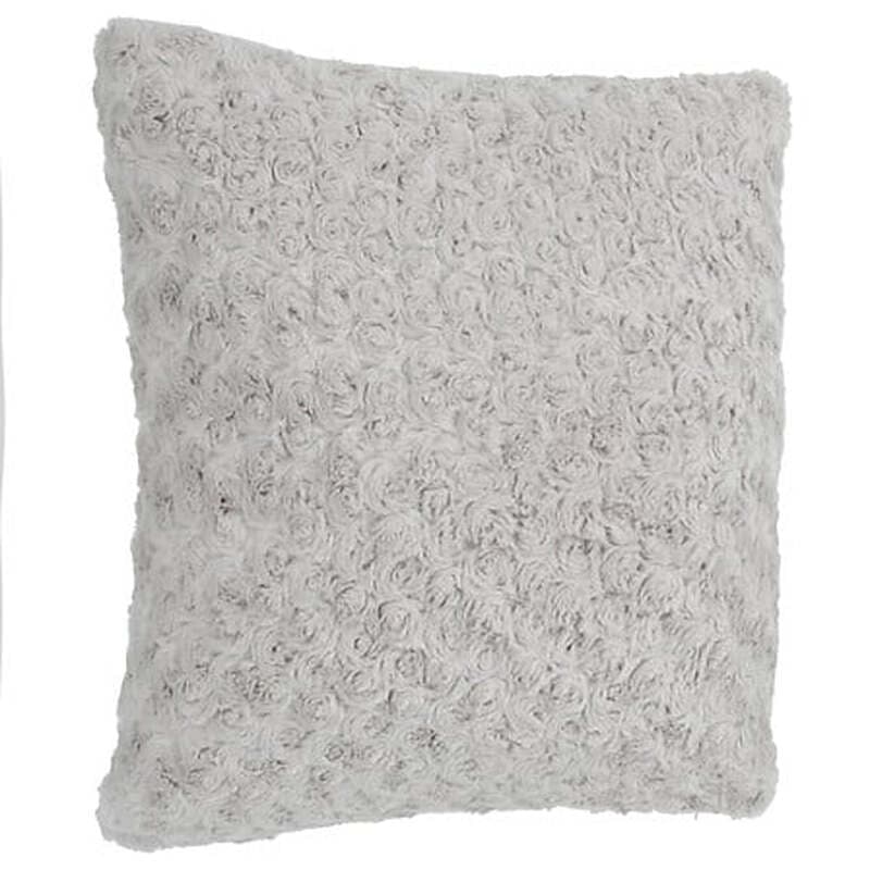 Weiches Bouclé-Kissen 45 x 45 cm hellgrau