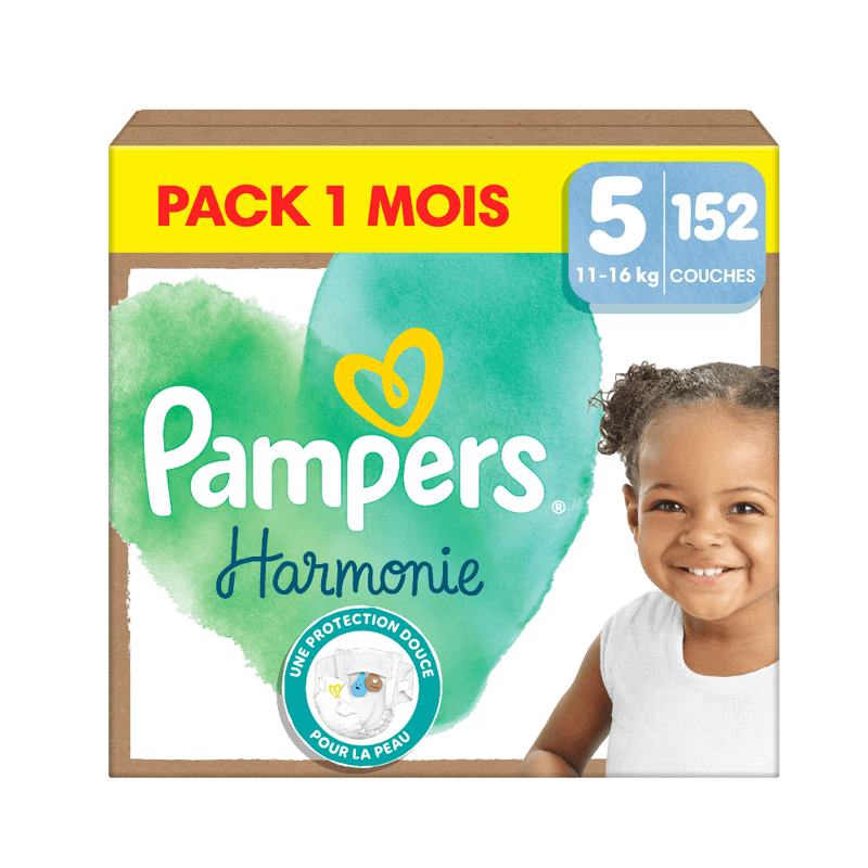 Pampers Harmonie Couches Taille 5, 11-16 kg - 152 Pièces