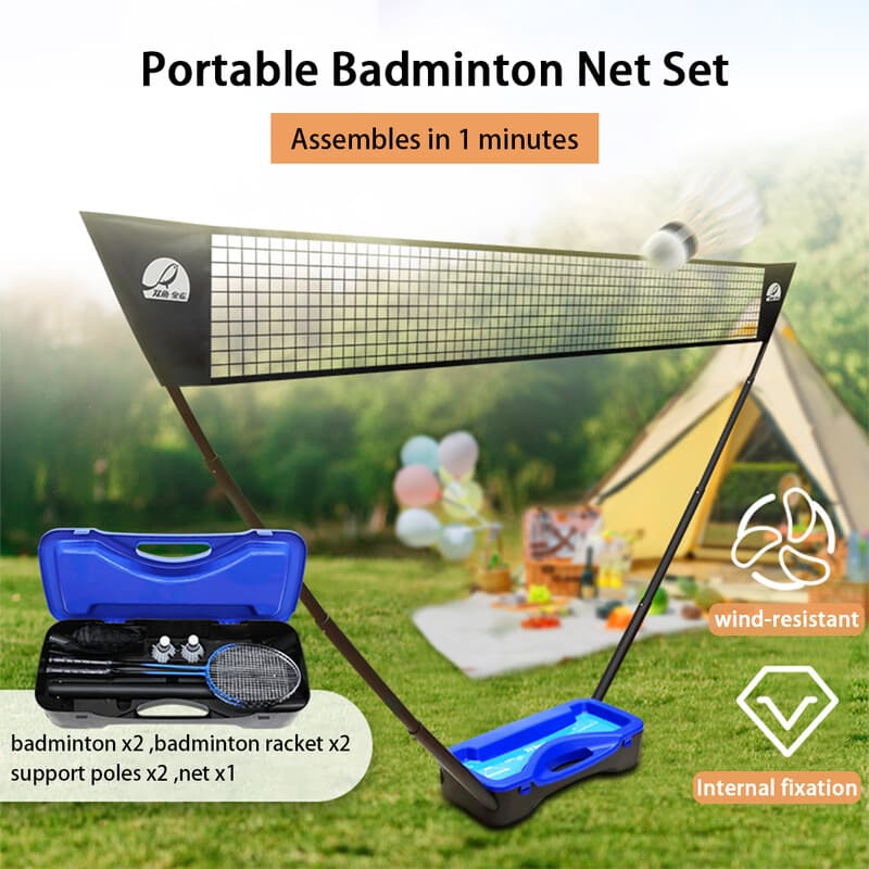 Double Fish BX-01 Familien-Set für den Außenbereich mit Netz, Schläger, Bällen und Stangen