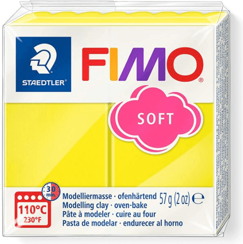 FIMO® Soft Zitronengelb ofenhärtende Modelliermasse, 57 g Block, portioniert