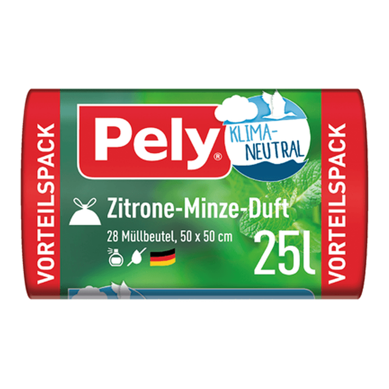 Pely Zugband-Beutel Zitronenduft 25l klimaneutral, 28 Stück, Vorteilspack