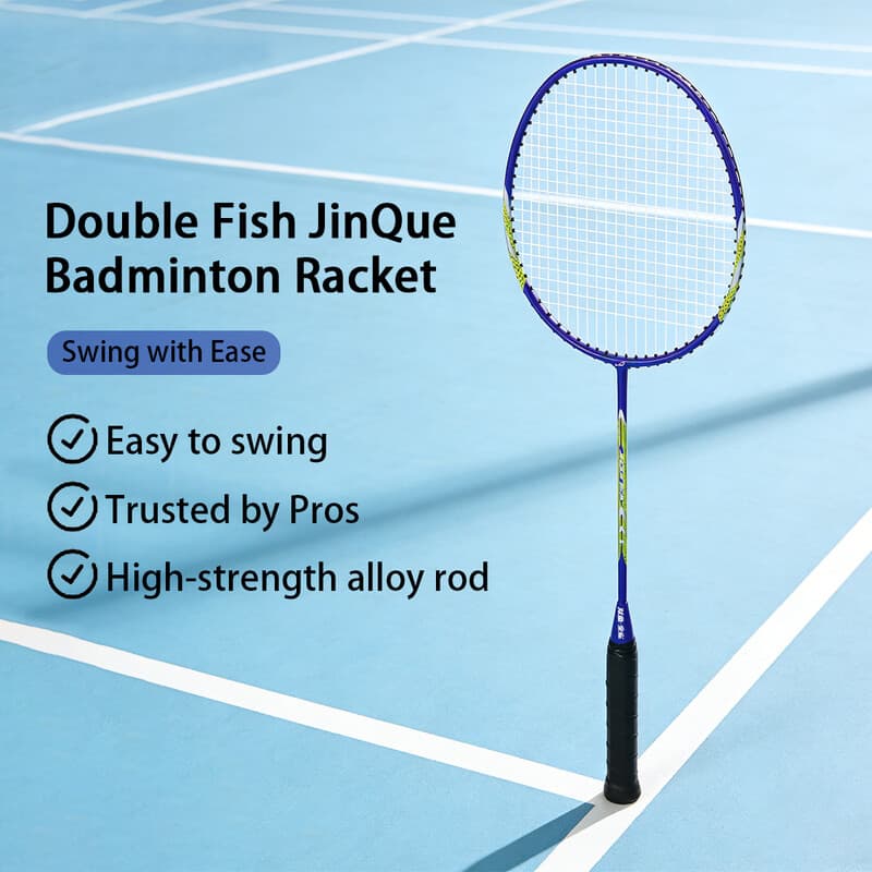Double Fish JinQue Carbon-Aluminium Badminton-Schläger-Set (Doppelsatz), dunkelviolett, 1502