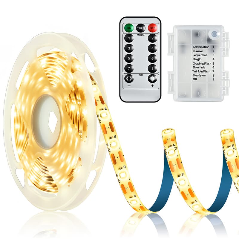 VIVREAL Ruban LED 5 V, IP65 étanche avec télécommande et 18 LED HM-3-60 - 3 m