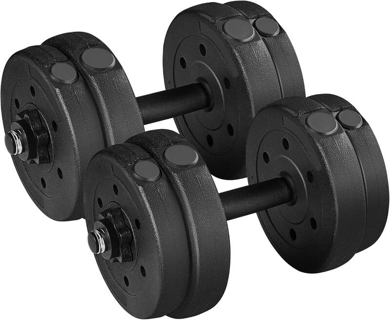 Yaheetech Hantel-Gewichts-Set, verstellbare Hanteln für das Heimtrainingsgerät schwarz, 15 kg/33 lbs