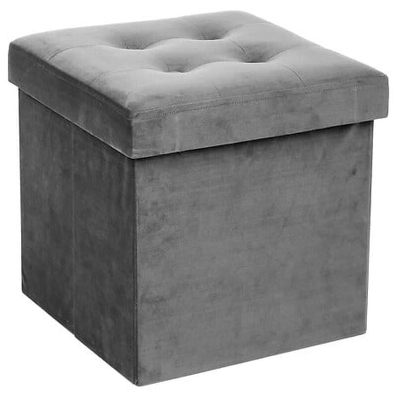 Atmosphera Samt-Hocker - Faltbar - Grau