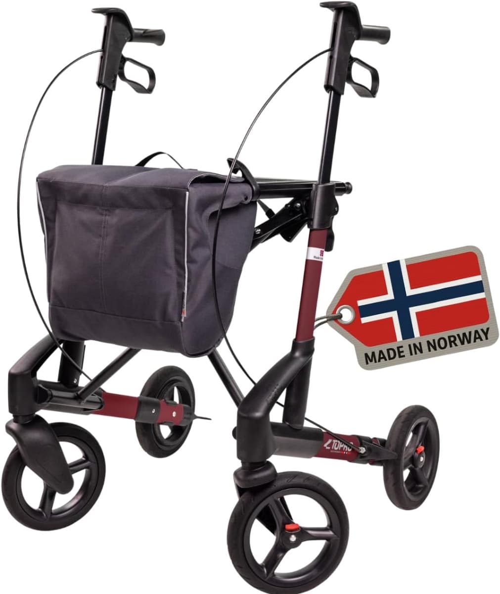 TOPRO Troja 5G opvouwbare premium rollator met geïntegreerde kantelhulp-Red