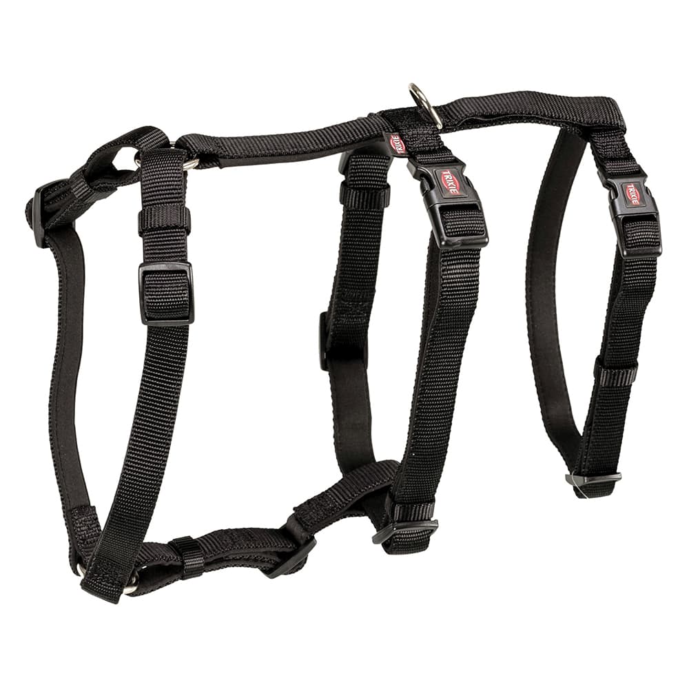 Harnais Trixie Panic Stay noir pour chien - taille M-L : tour de poitrail 50-75 cm, l 2 cm