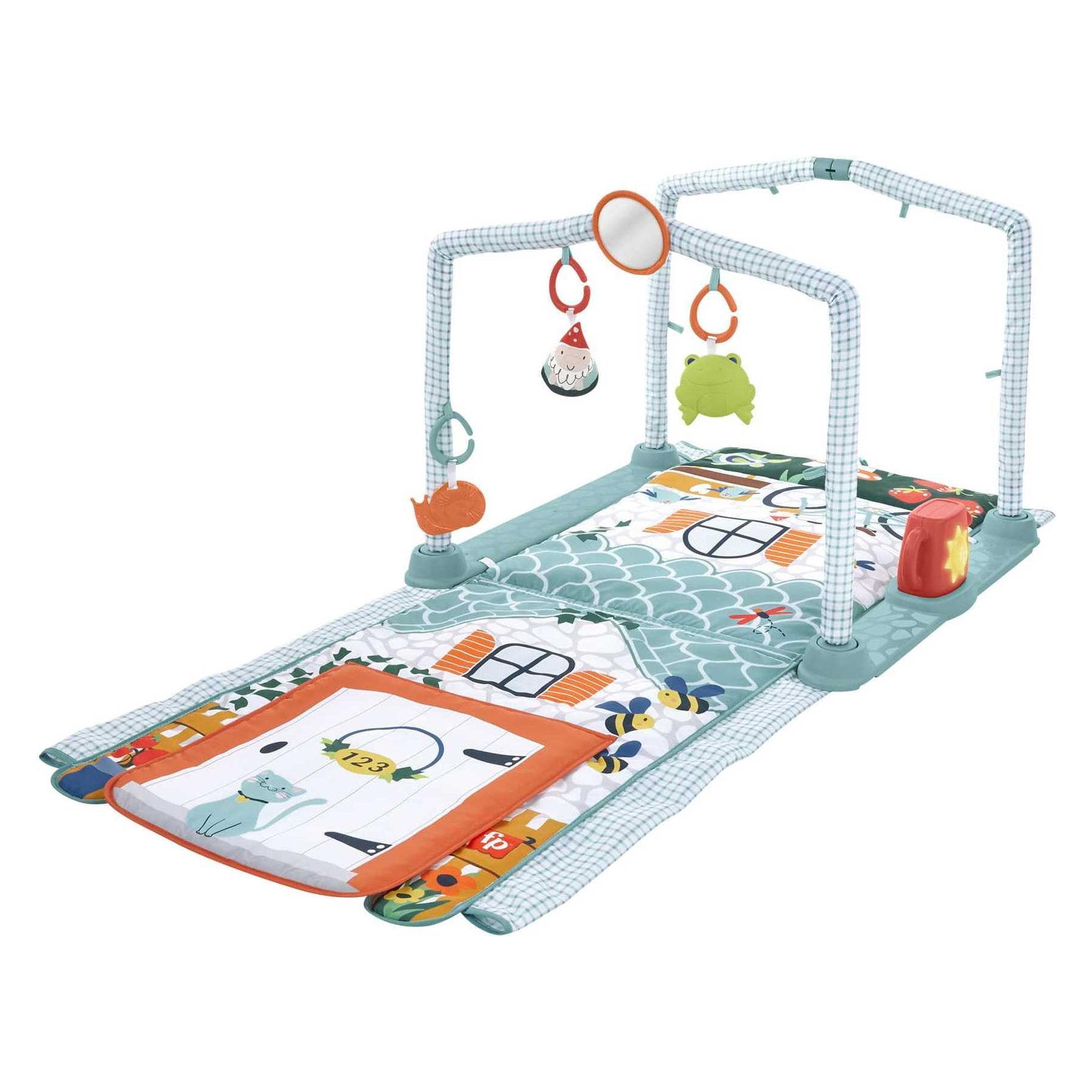 Fisher-Price, Peuterdeken + speelboog, 3-in-1 Little Holiday House Speeldeken