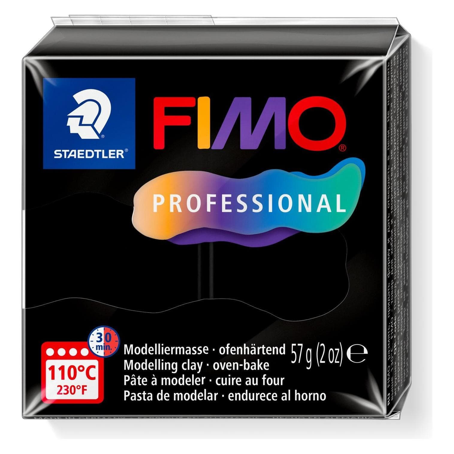 Fimo, Boetseerklei, Mod.masse prof 57g zwart