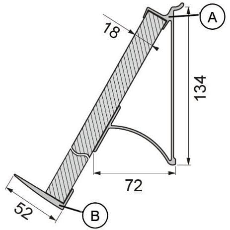 OK-Line, Meubilair, Bevestigingsprofiel voor boekensteun / presentatieplank Wandsysteem (1 Pcs.)
